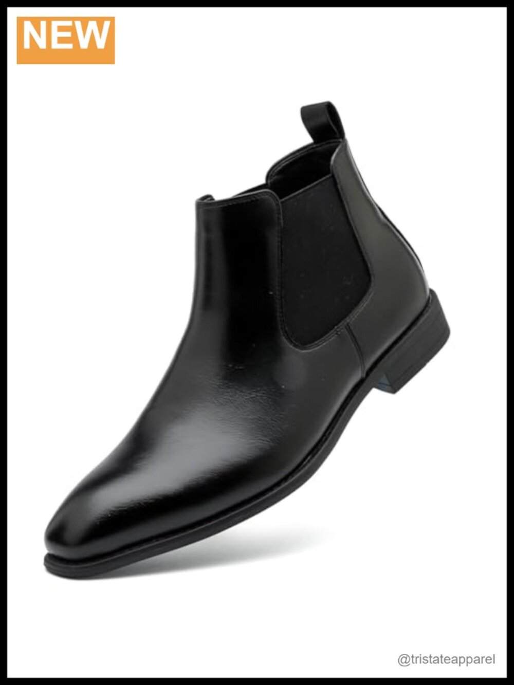 Men's Faux Leather Chelsea Boots Slip-On Ankle Dress Boots